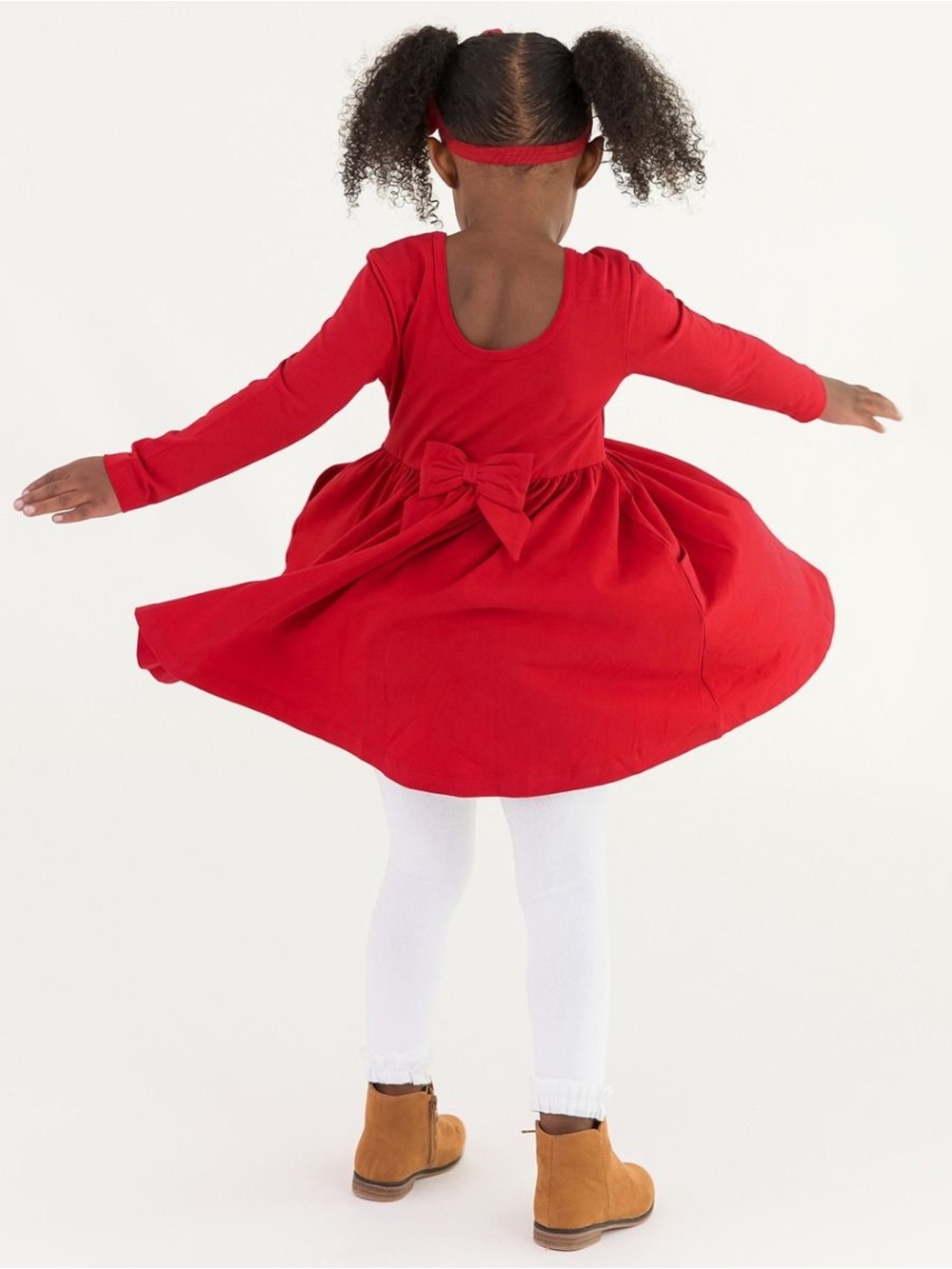 Rufflebutts BLACK Twirl Dress with Back Bow